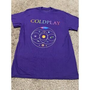 Coldplay Music of the Spheres Live 2022 World Tour Purple Graphic T-Shirt Mens M
